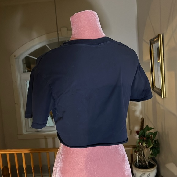 Garage cropped tee navy blue with red stripe - Picture 2 of 3